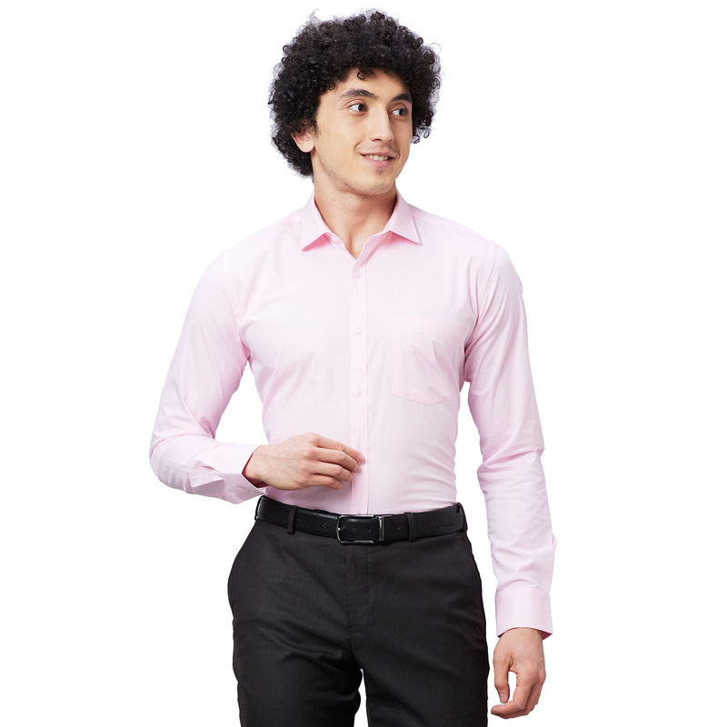 Park Avenue Slim Fit Solid Light Pink Shirt (46)