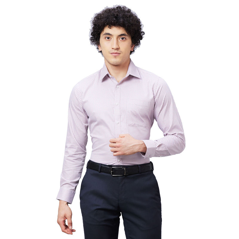 Raymond Slim Fit Checked Brown Shirt (39)