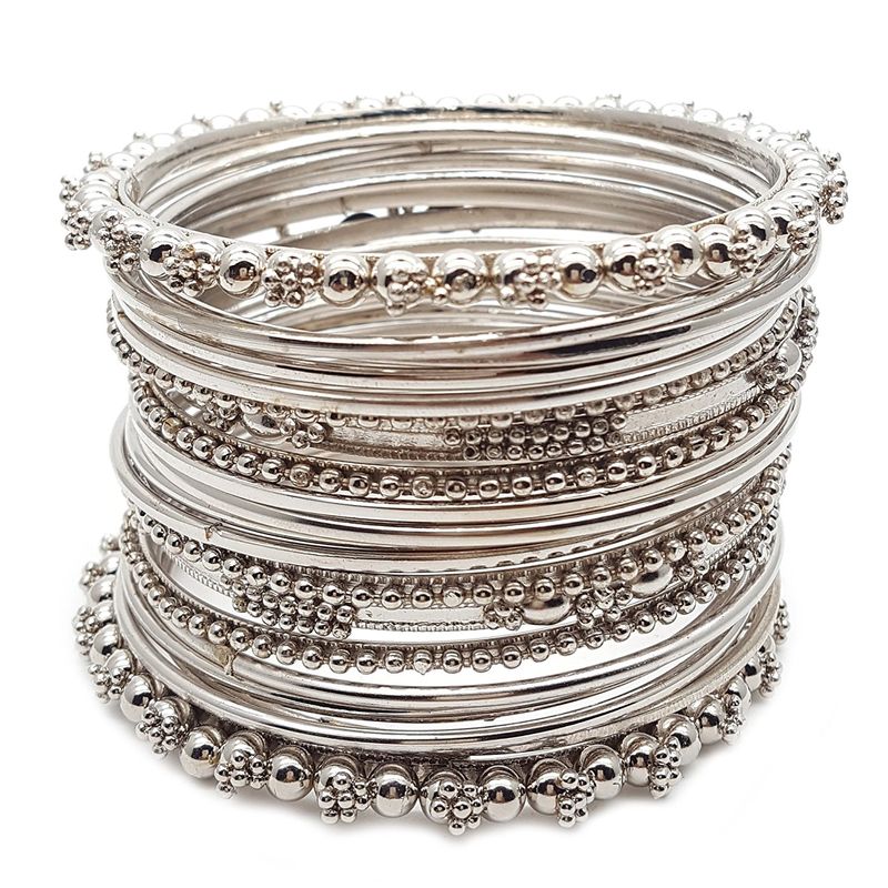 Youbella Antique Look Jewellery Silver Plated Traditional Bracelet Bangles - 2.4