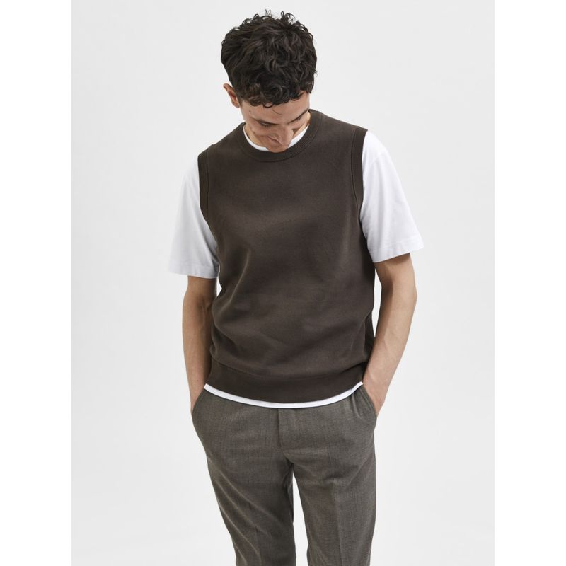 Selected Men Solid Casual Olive Sweater (M)