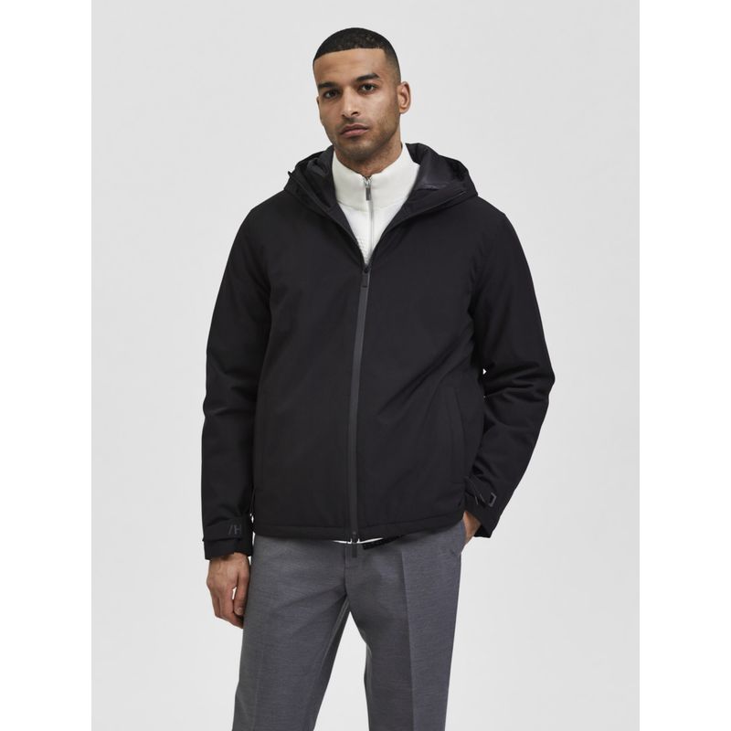 Selected Men Solid Casual Black Jacket (XL)