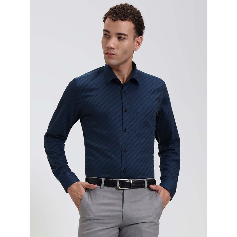 JadeBlue Youth Men Slim Fit Teal Formal Shirt (40)
