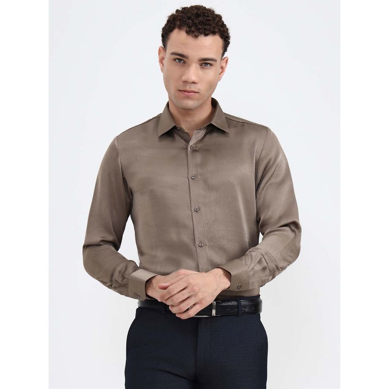 Wyre Bronze Textured Men Party Wear Shirt (44)