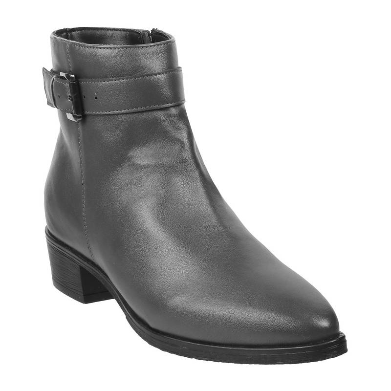 Mochi Solid Grey Casual Boots (EURO 39)