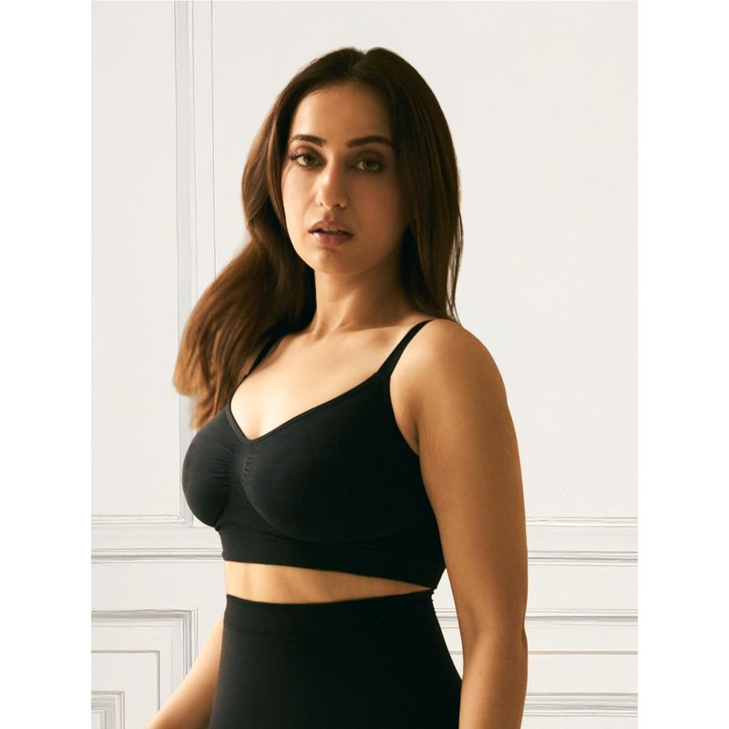 Underneat Women Non Padded Adjustable Straps Wireless Shaping Bra (L)