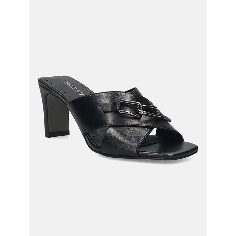 BAGATT Jaya Black Leather Womens Sandals (EURO 39)