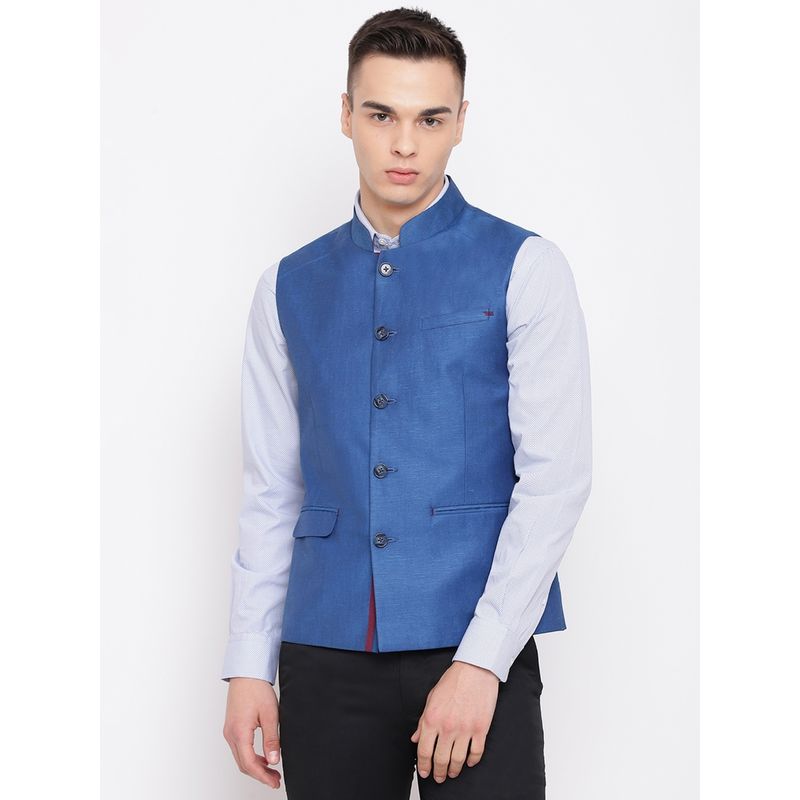 Cantabil Mens Blue Waist Coat (40)