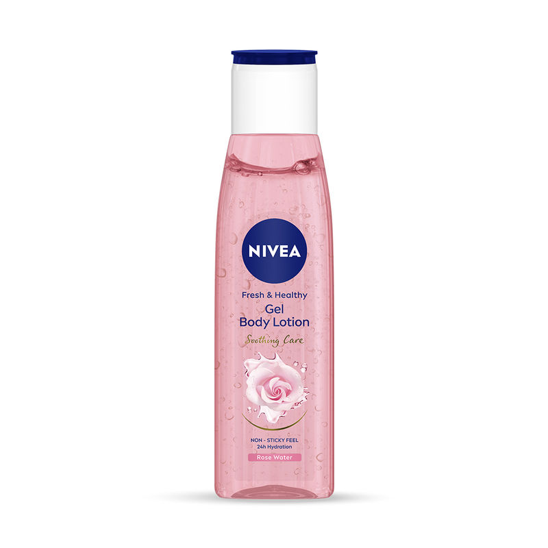 NIVEA Rose Water Gel Body Lotion Non Sticky Feel, 24 Hours Hydration