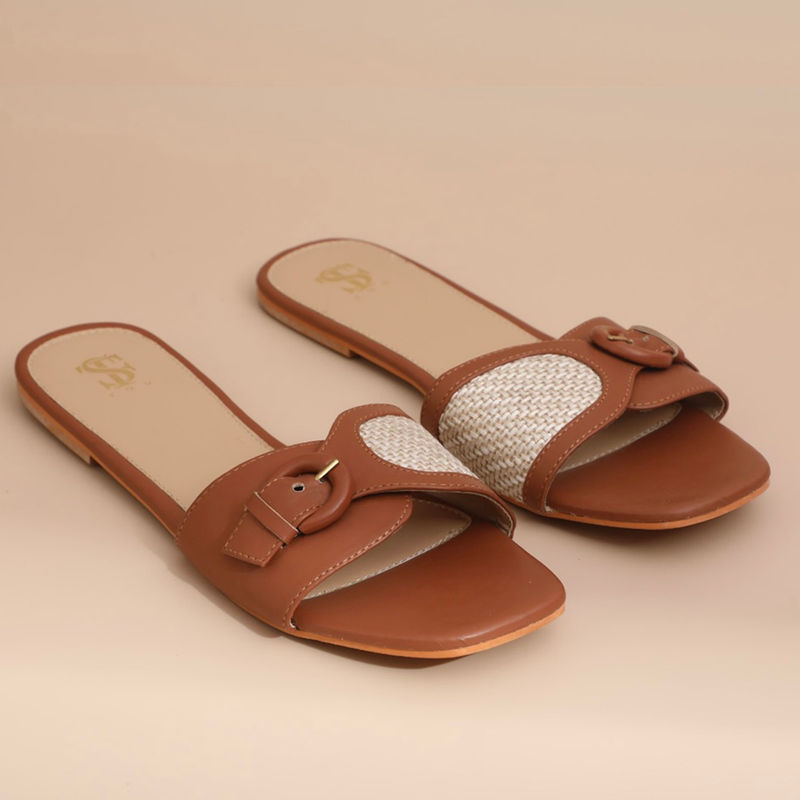 Shoe that fits you Brown Clipped Flats (EURO 39)