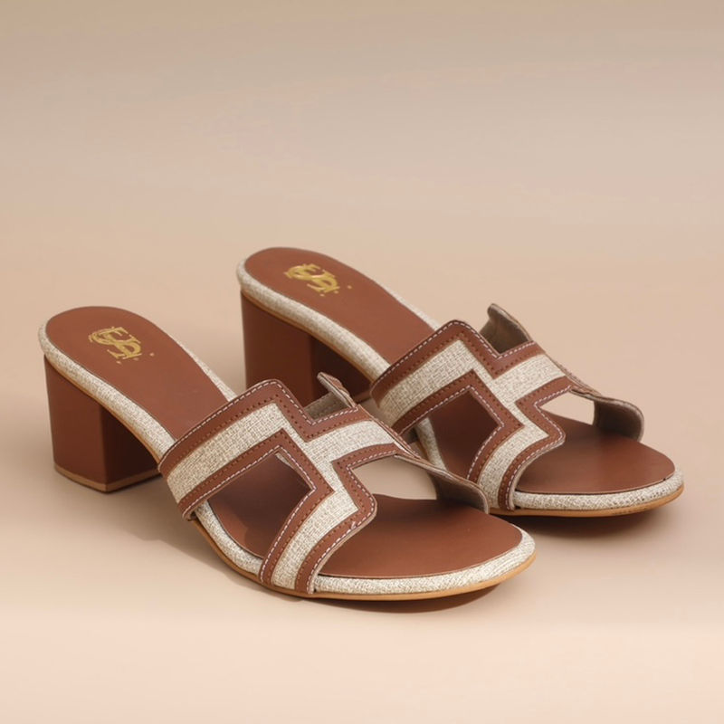 Shoe that fits you Brown Colorblock Heels (EURO 35)