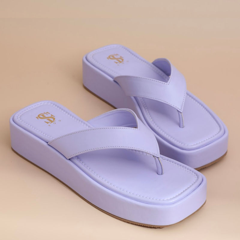 Shoe that fits you Lilac Purple Flatform Sandals (EURO 41)