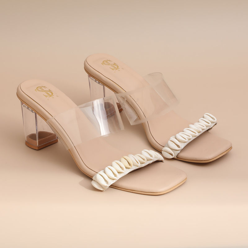Shoe that fits you Shell Transparent Heels Beige (EURO 35)