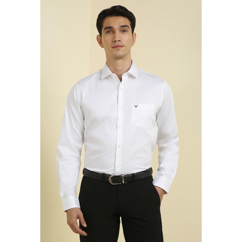 Allen Solly Men White Slim Fit Solid Full Sleeves Formal Shirts (42)
