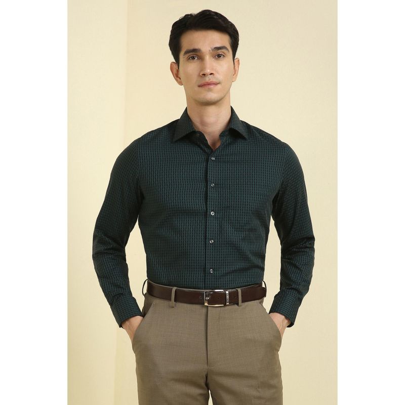 Allen Solly Men Green Slim Fit Check Full Sleeves Formal Shirts (44)