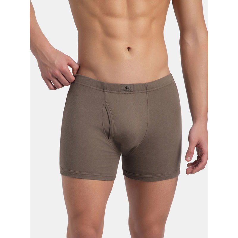 Jockey 8008 Men Cotton Solid Boxer Brief - Dark Khaki (2XL)