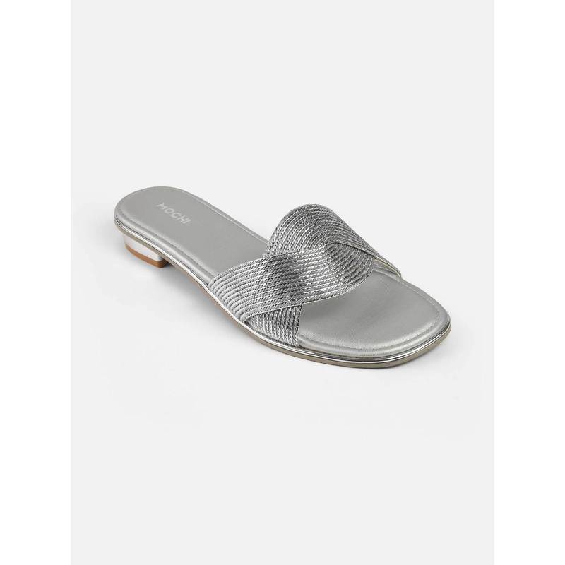 Mochi Women Silver Flats (EURO 36)