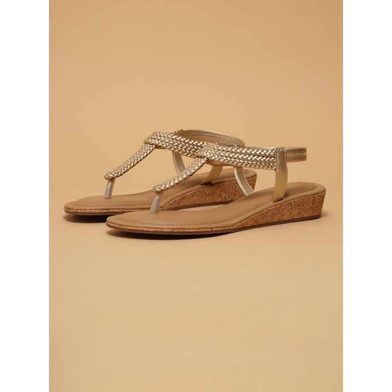 Eridani Saima Gold Casual Sandal Heels (UK 4)