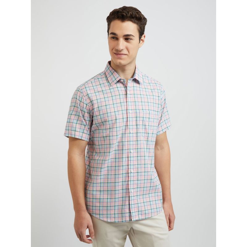 ColorPlus TailoPink Fit CheckePinkShirt (44)