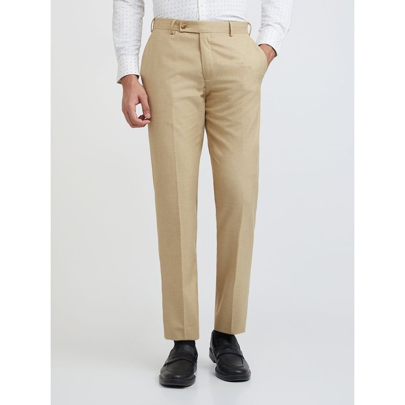 Park Avenue Solid Medium Fawn Trouser (32)