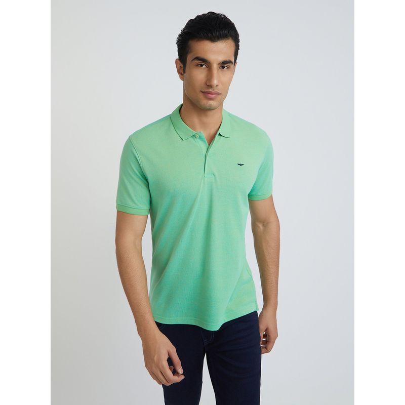 Park Avenue Slim Fit Solid Green T-Shirt (39)