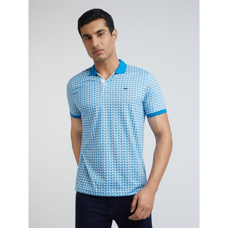 Park Avenue Slim Fit Printed Blue T-Shirt (39)