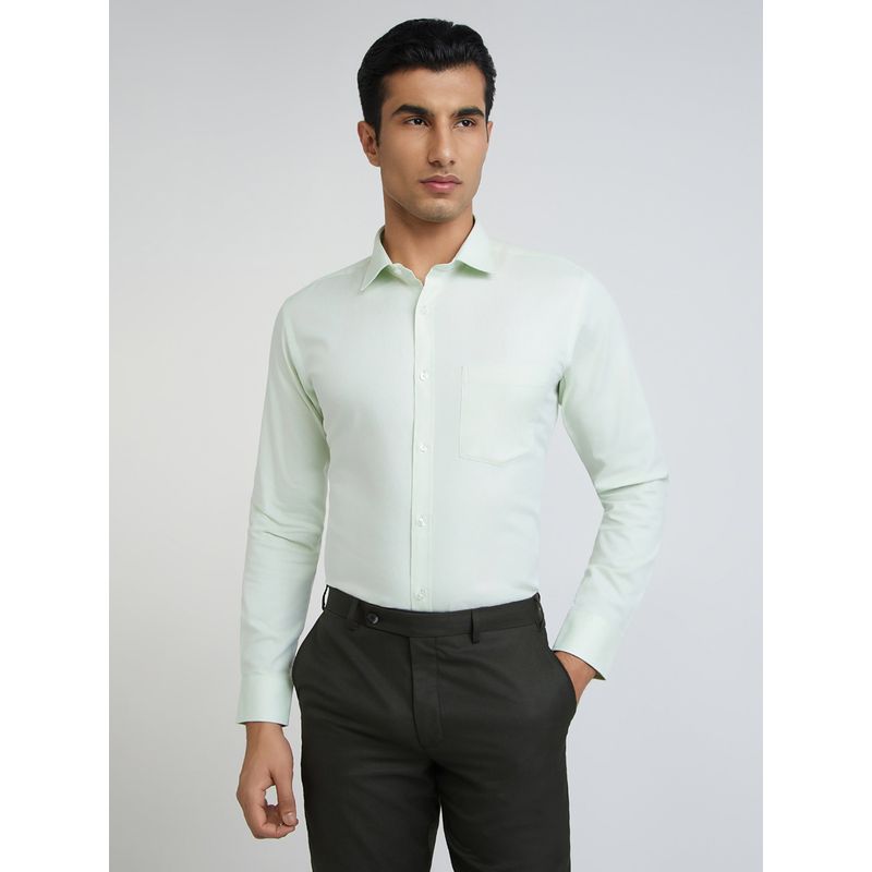 Park Avenue Slim Fit Printed Green Formal Shirt (39)