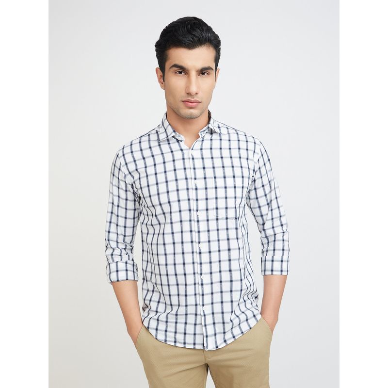 Park Avenue Slim Fit Checkered Black Casual Shirt (44)