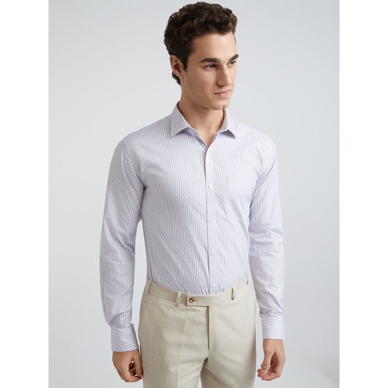 Park Avenue Slim Fit Stripe Purple Formal Shirt (39)