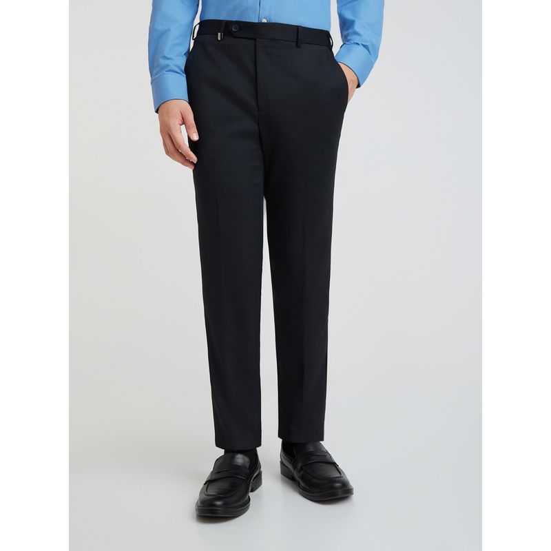 Park Avenue Super Slim Fit Solid Fancy Blue Formal Trouser (38)