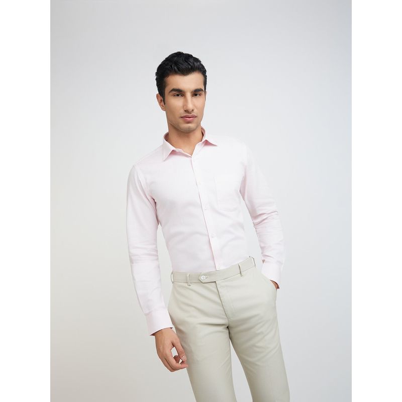 Park Avenue Slim Fit Self Design Light Pink Formal Shirt (44)