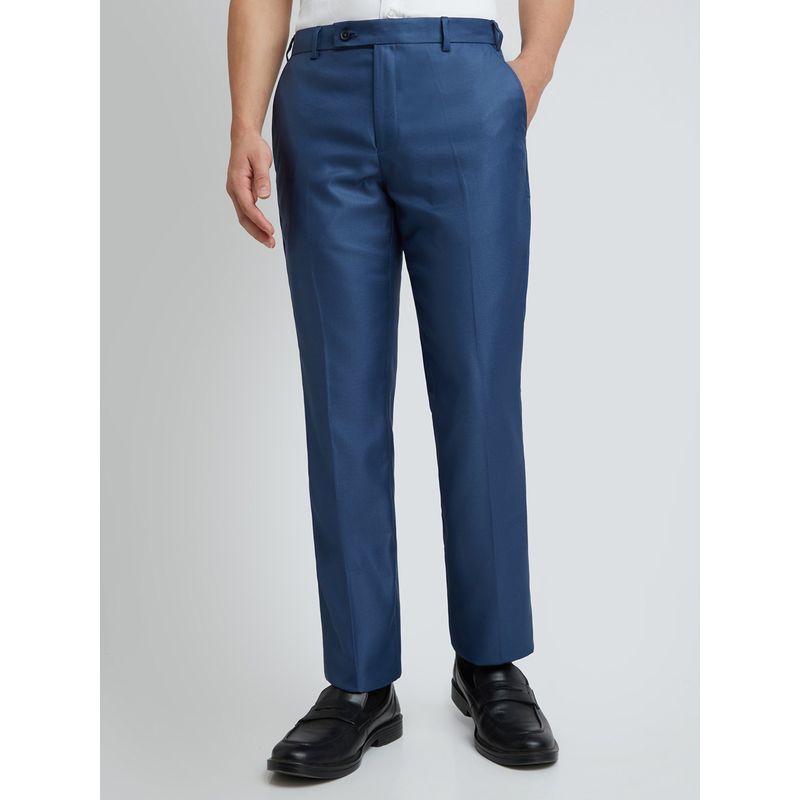 Park Avenue Mens Regular Fit Solid Dark Petrol Trouser (32)