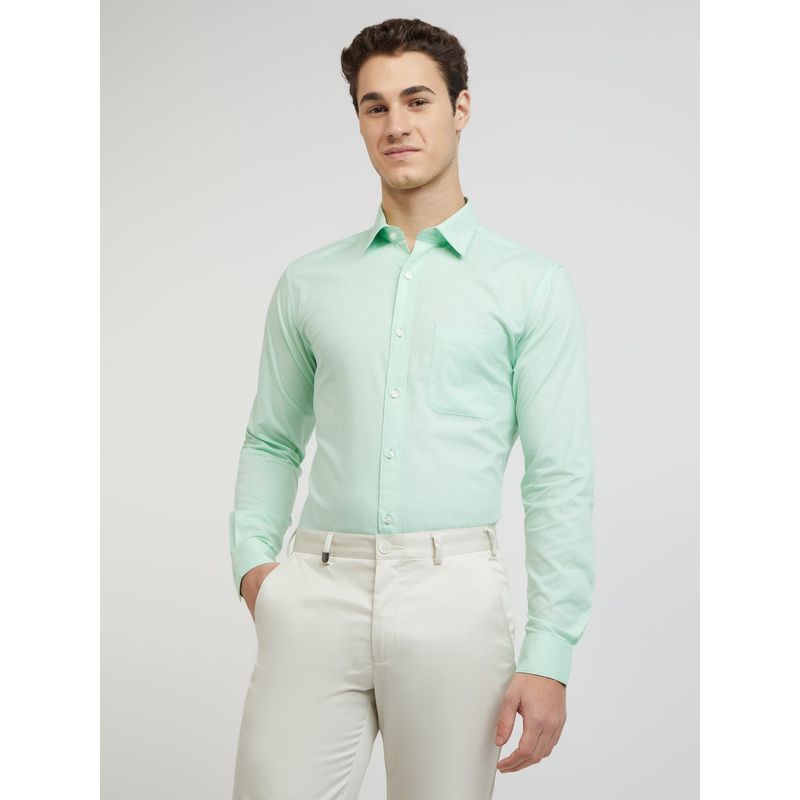 Raymond Slim Fit Checkered Green Shirt (XL)