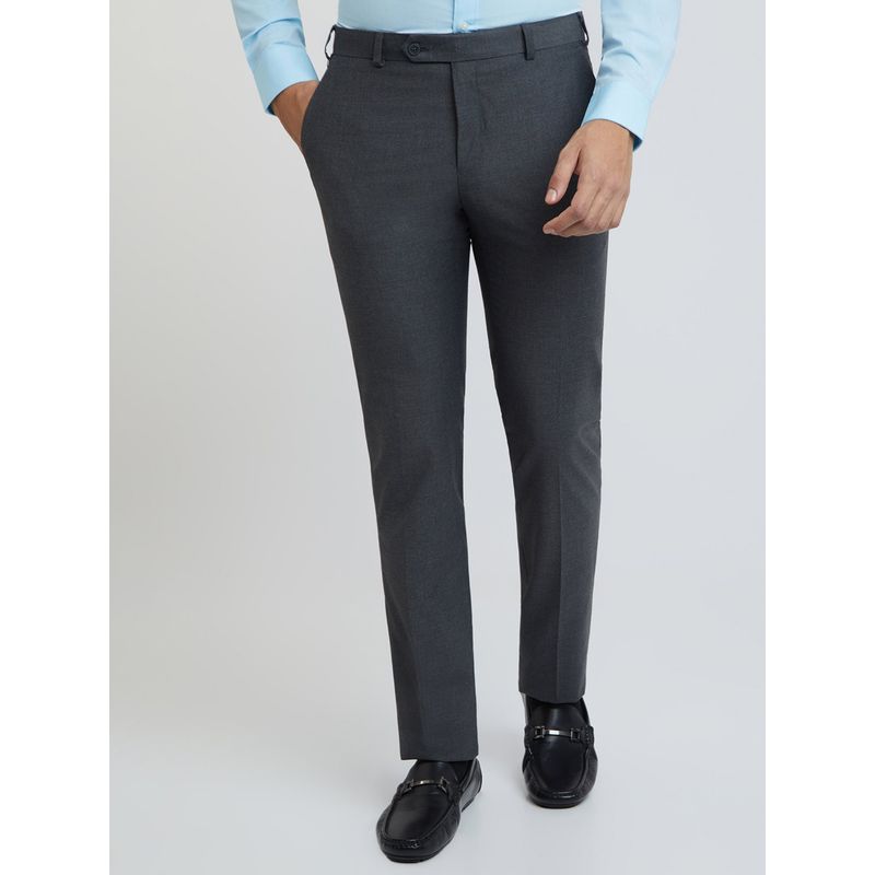 Raymond Slim Fit Solid Grey Formal Trouser (32)