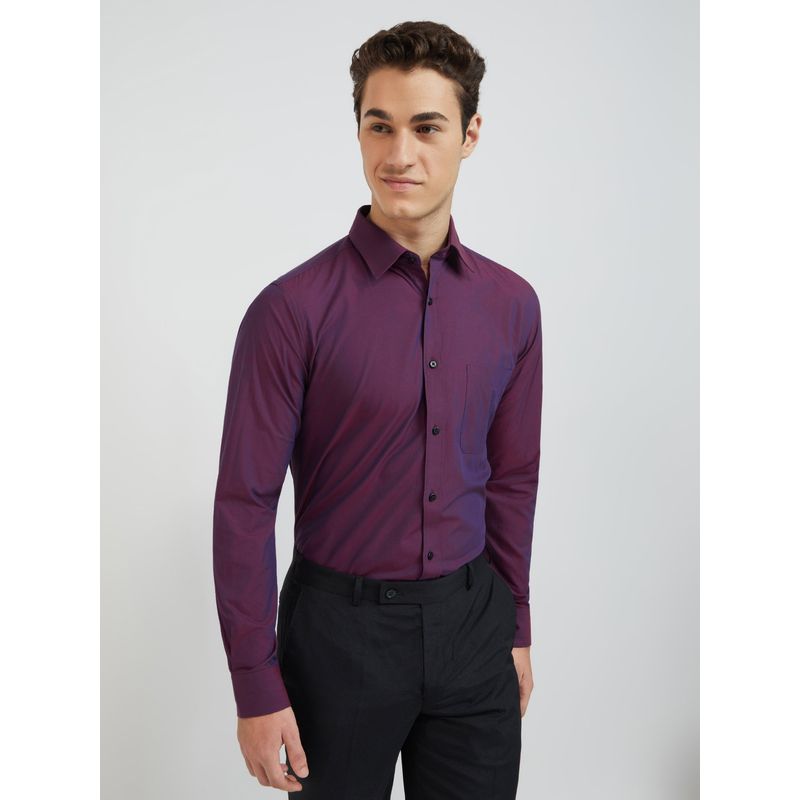 Raymond Solid-Plain Dark Violet Formal Shirt (46)