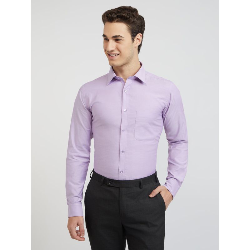 Raymond Solid-Plain Medium Violet Formal Shirt (46)
