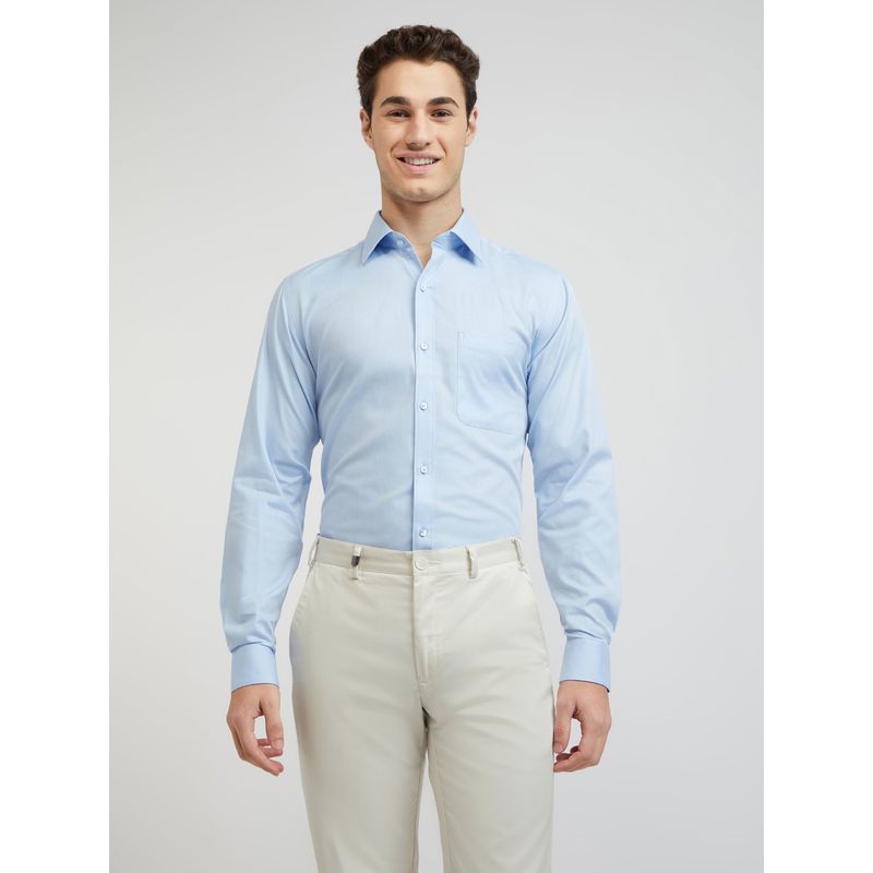 Raymond Slim Fit Solid Medium Blue Shirt (44)