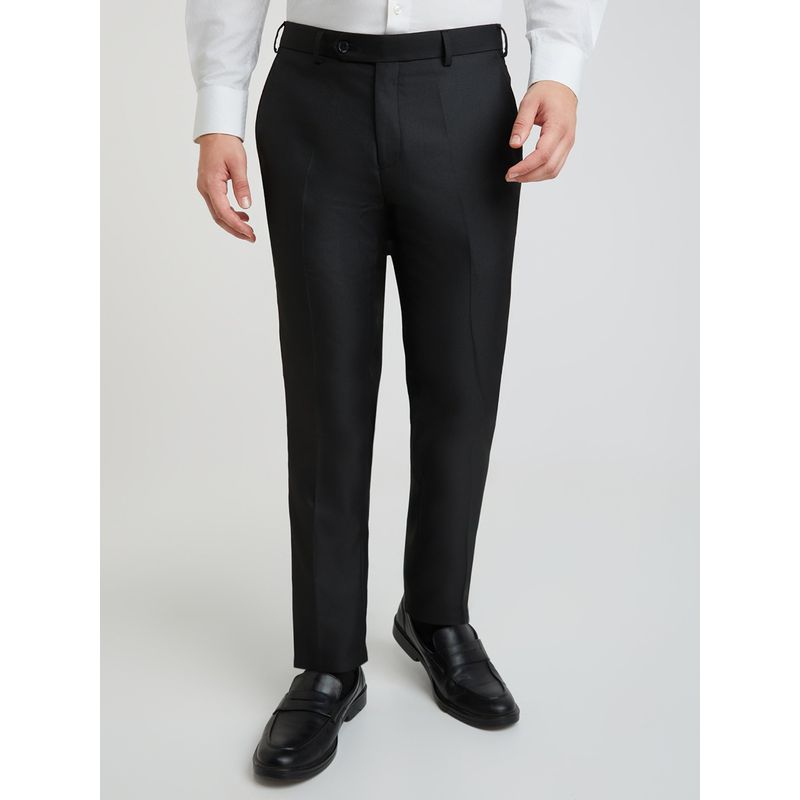 Raymond Slim Fit Solid Black Formal Trouser (34)