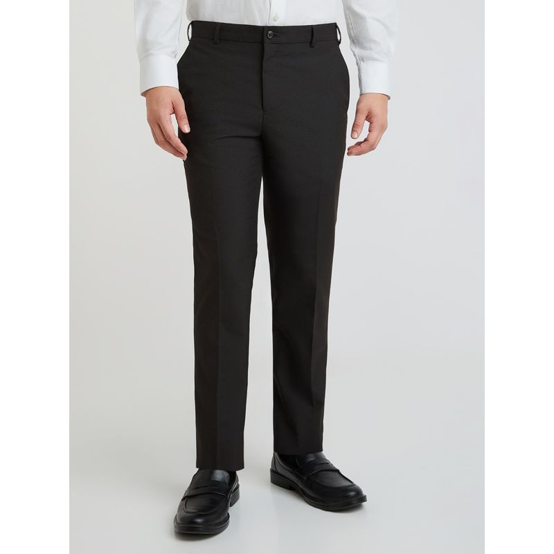 Raymond Slim Fit Solid Brown Trouser (32)