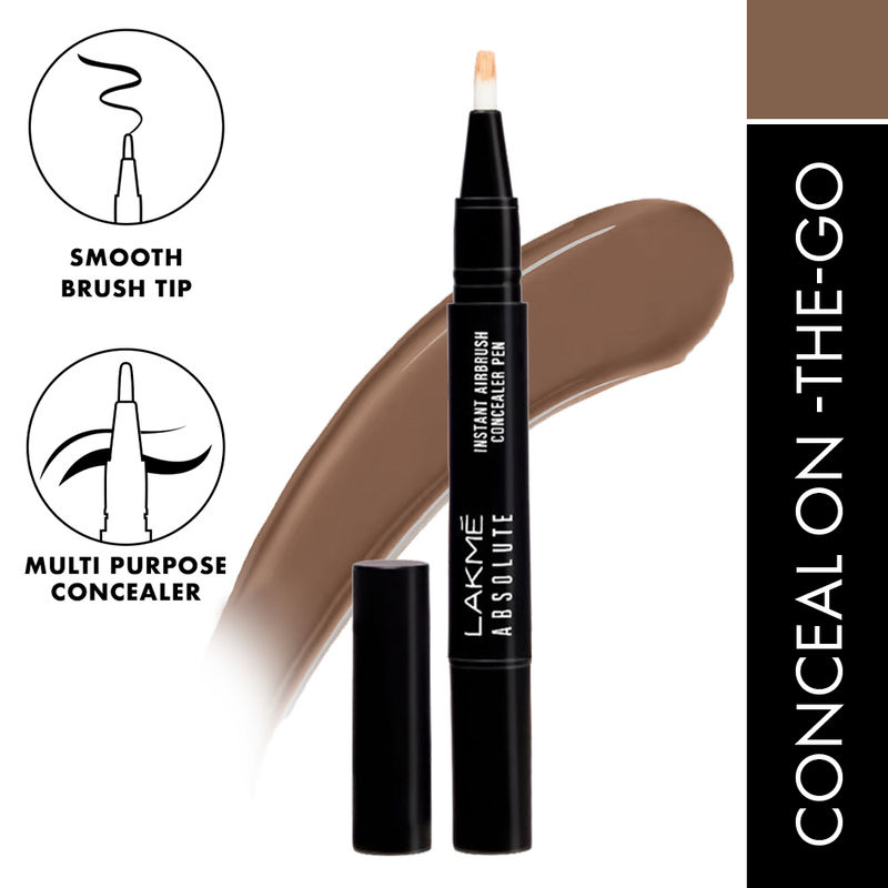 Lakme Absolute Instant Airbrush Concealer Pen, Medium to High Coverage - Cocoa