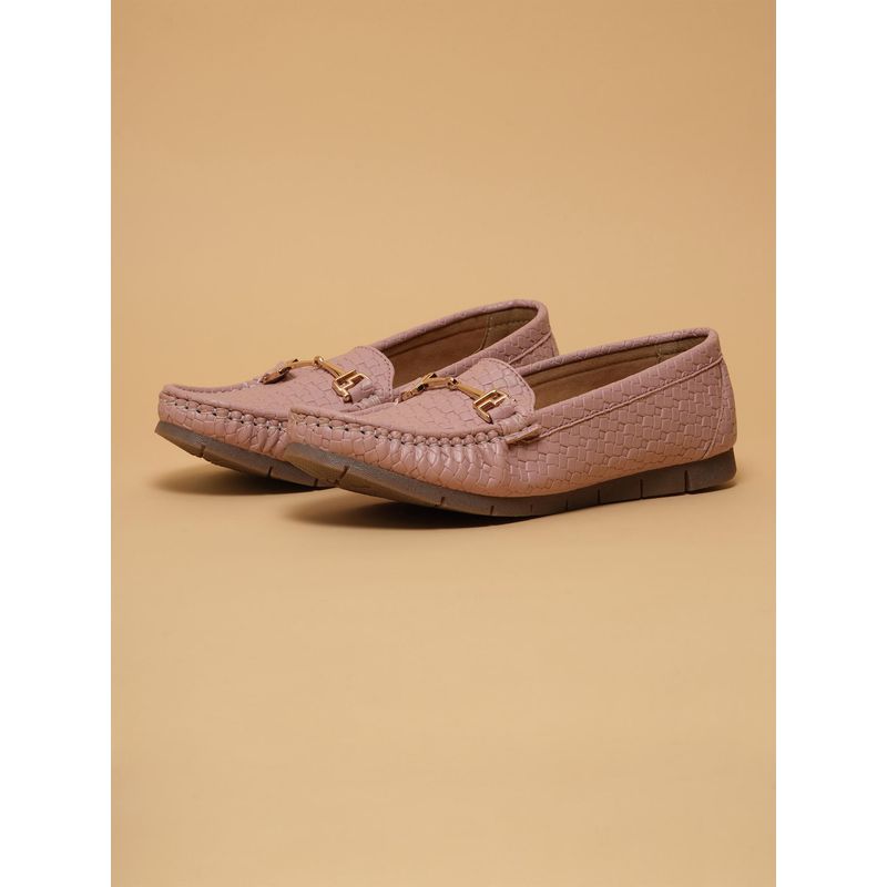 Eridani Matias Pink Textured Loafers (UK 3)