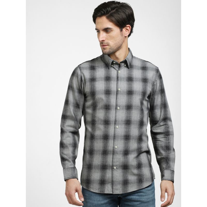 Selected Grey Check Organic Cotton Shirt (S)