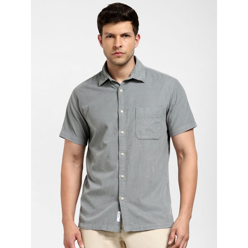 Selected Grey Corduroy Short Sleeves Shirt (S)