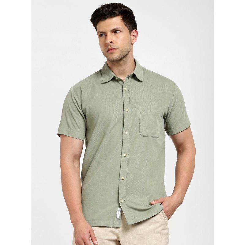 Selected Green Corduroy Short Sleeves Shirt (S)