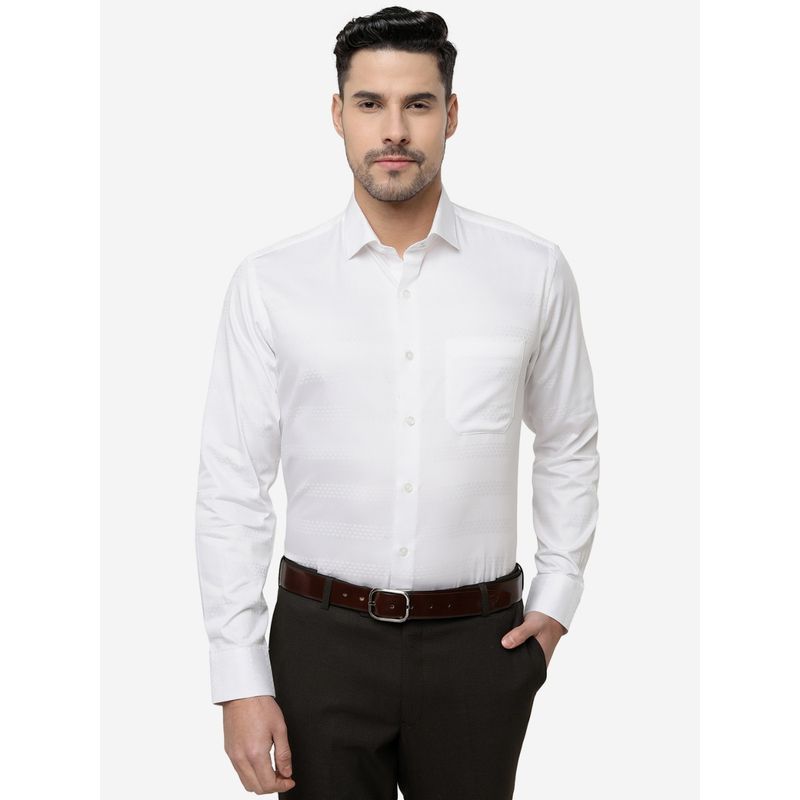 Men's White Solid Slim Fit Shirt