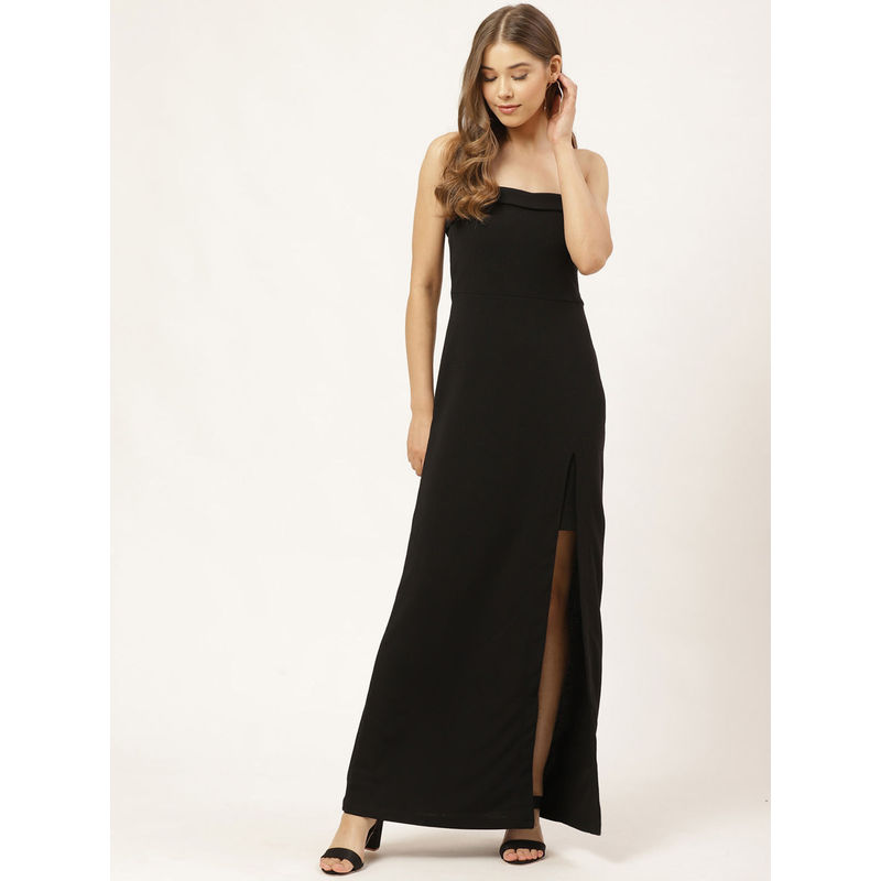 Twenty Dresses By Nykaa Fashion Date Night Duty Maxi Dress - Black (XS)