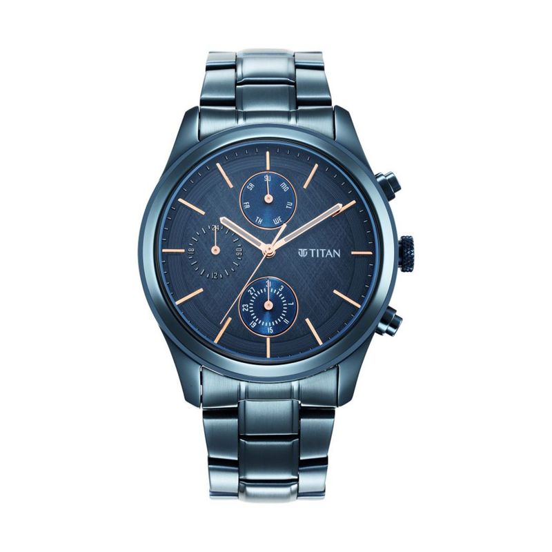 Blue best sale titan watch