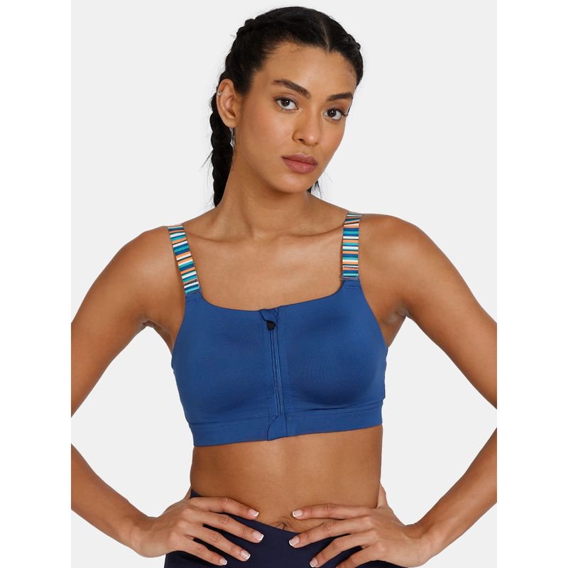 Zivame Zelocity High Impact Quick Dry Front Opening Sports Bra (34D)