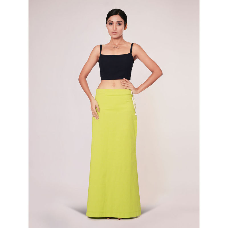 I AM BY DOLLYJAIN Women Lime Green Lycra Solid D'Coat (XL)