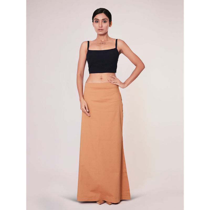 I AM BY DOLLYJAIN Women Nude Lycra Solid D'Coat (XL)