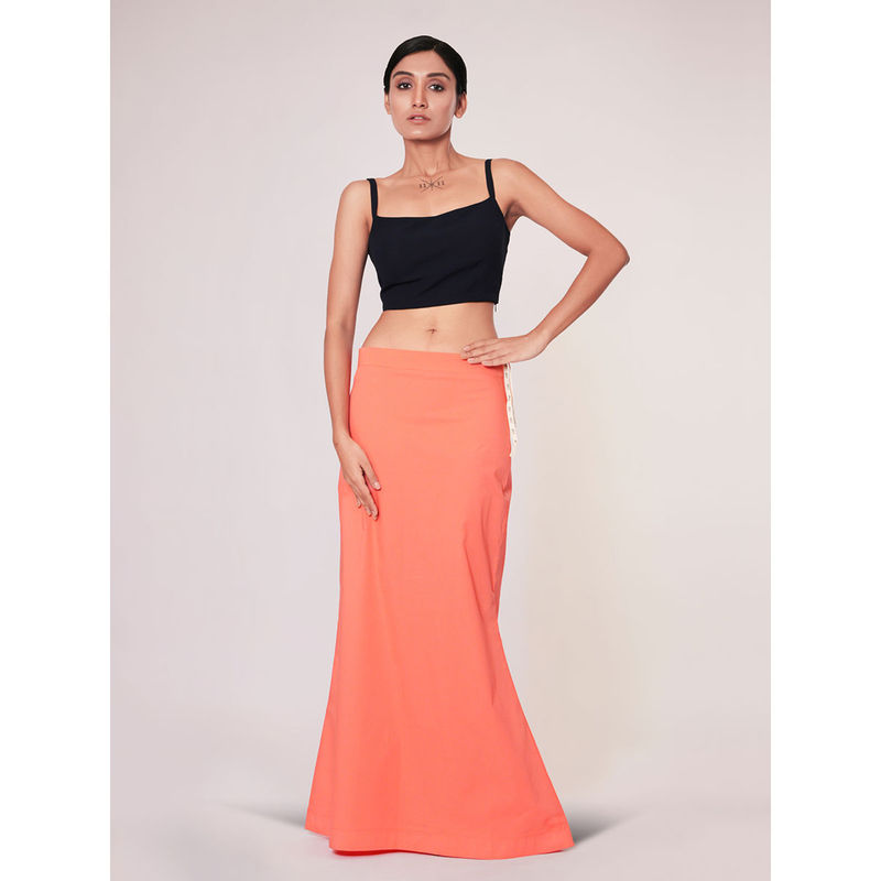 I AM BY DOLLYJAIN Women Peach Pink Lycra Solid D'Coat (S)